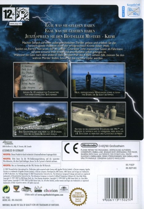 Agatha Christie : Dix Petits Negres - Dos