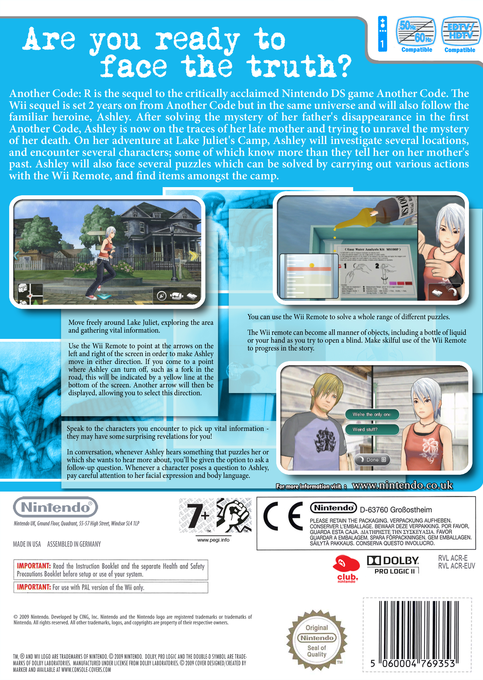 Another Code : R - Les Portes de la Mémoire - Dos