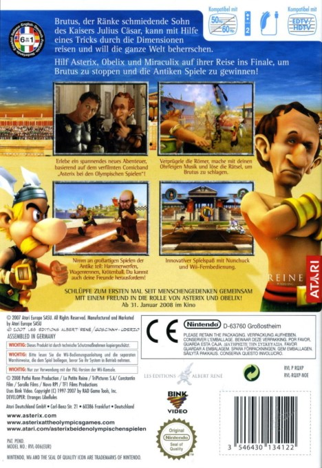 Astérix aux Jeux Olympiques - Dos