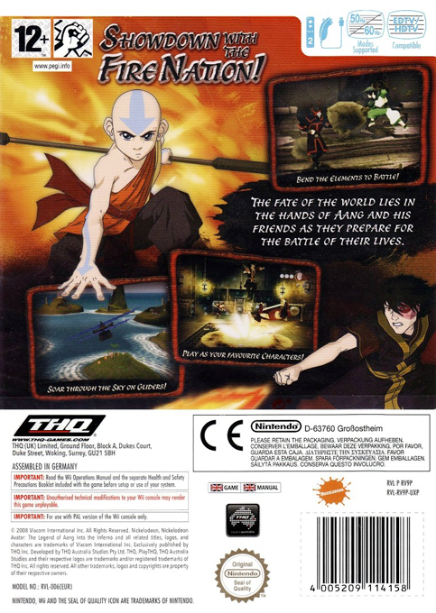 Avatar: Le Dernier Maître de l'Air - Into the Inferno - Dos