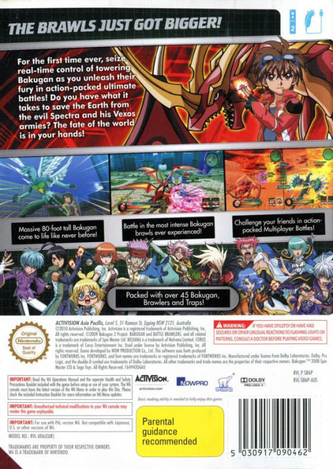 Bakugan Battle Brawlers : Les Protecteurs De La Terre - Dos