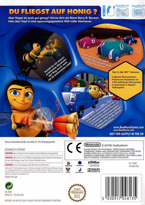 Bee Movie : Le Jeu - Dos