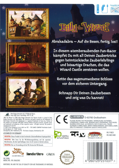 Billy the Wizard : Rocket Broomstick Racing - Dos