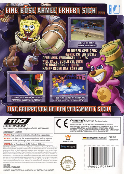 Bob l'Eponge et ses Amis : Contre les Robots-Jouets - Dos