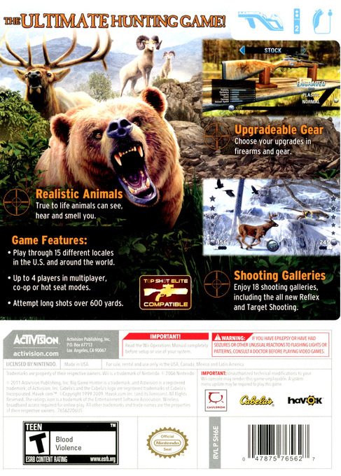 Cabela's Big Game Hunter - Dos