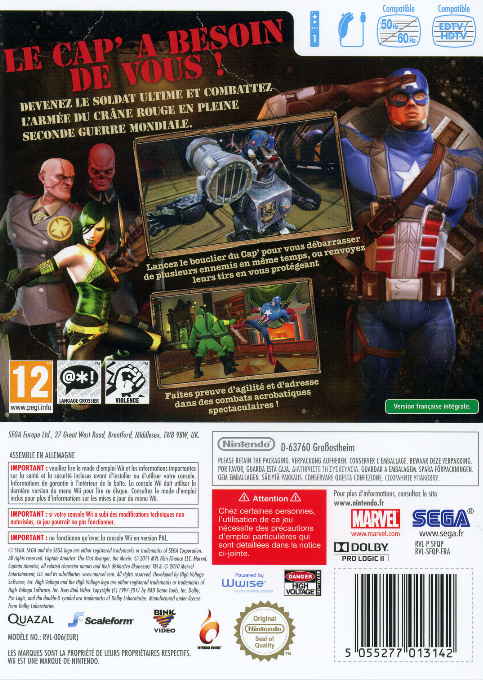 Captain America : Super Soldat - Dos