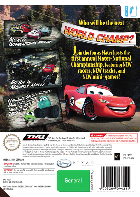 Cars : La Coupe Internationale de Martin - Dos