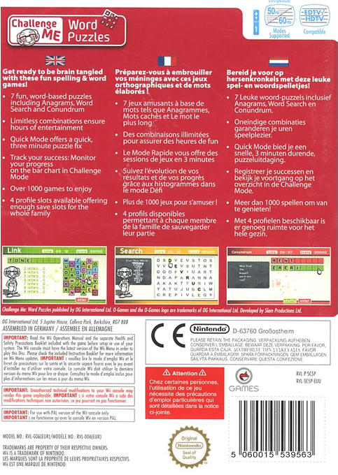 Challenge Me - Word Puzzles - Dos