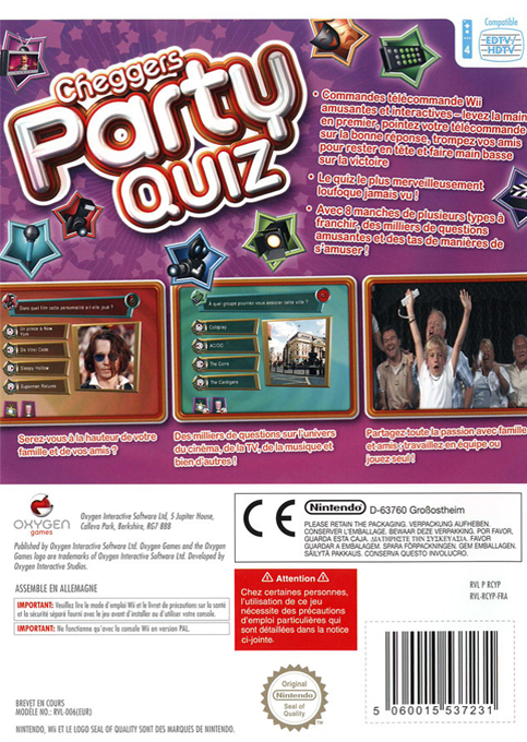 Cheggers Party Quiz - Dos