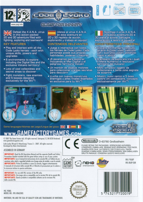 Code Lyoko : Plongez vers l'Infini - Dos