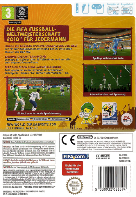 Coupe Du Monde De La Fifa - Afrique Du Sud 2010 - Dos