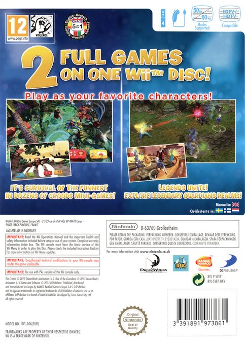 Dreamworks The Croods - Prehistoric Party! And Rise Of The Guardians - Co dos