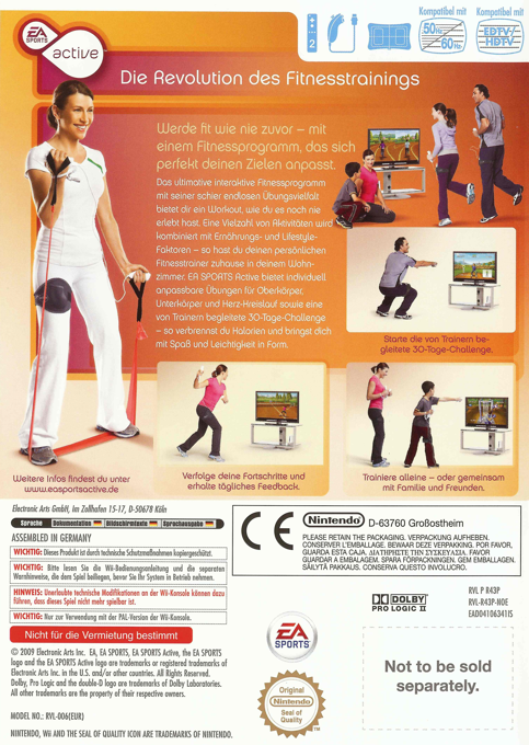 EA Sports Active : Personal Trainer - Dos