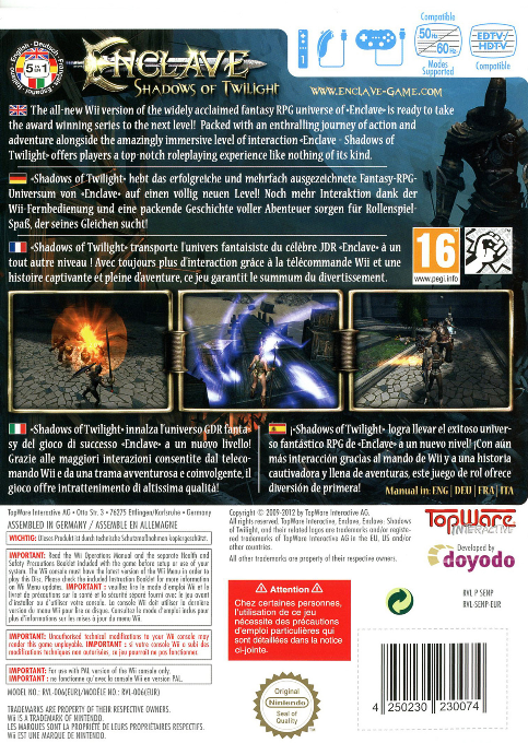 Enclave : Shadows of Twilight - Dos