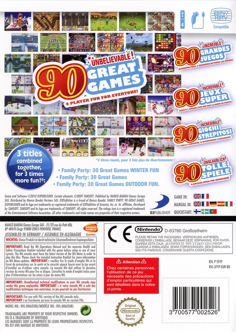 Family Party : 90 Great Games Party Pack - Dos