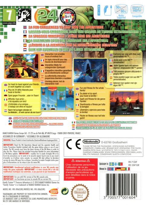 Family Trainer : Treasure Adventure - Dos