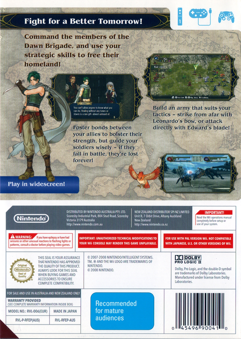 Fire Emblem : Radiant Dawn - Dos