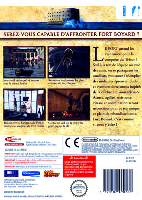 Fort Boyard : Le Jeu - Dos