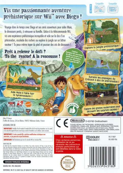 Go, Diego, Go ! Au Secours du Dinosaure - Dos