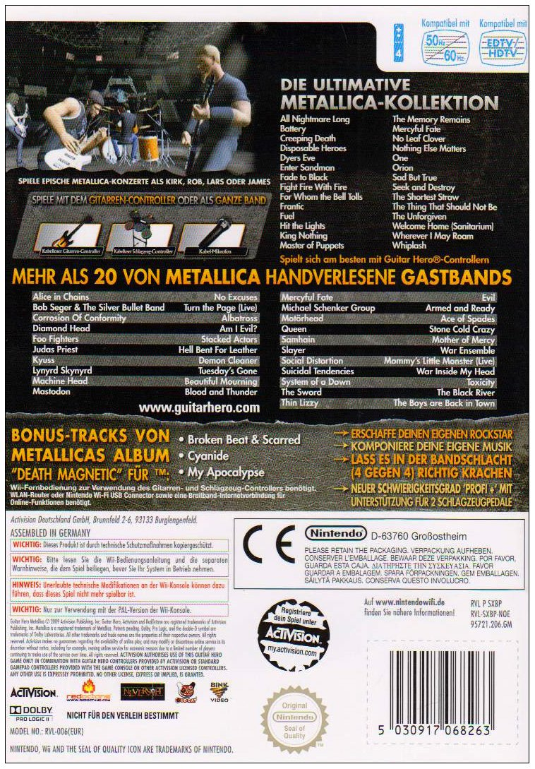 Guitar Hero : Metallica - Dos