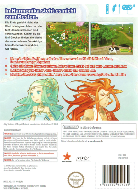 Harvest Moon : Parade des Animaux - Dos