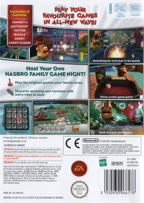 Hasbro : Best of des Jeux en Famille - Dos