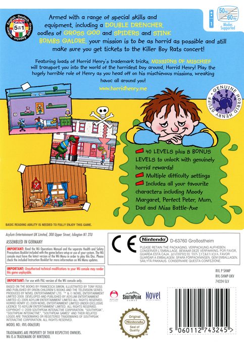 Horrid Henry - Missions of Mischief dos