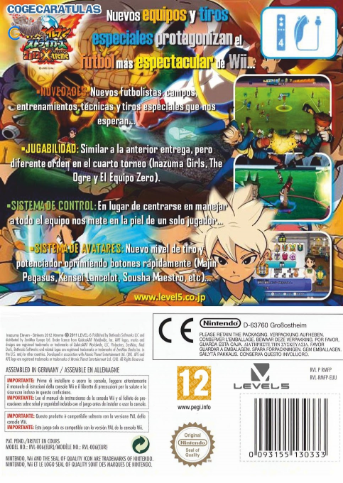 Inazuma Eleven Strikers 2012 Xtreme - Dos