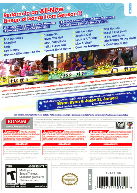 Karaoke Revolution Glee : Volume 2 - Dos