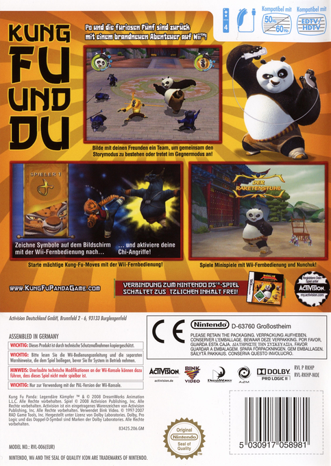 Kung Fu Panda : Guerriers Légendaires - Dos