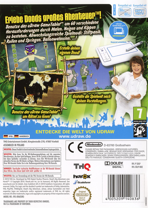 La Grande Aventure de Dood - Dos