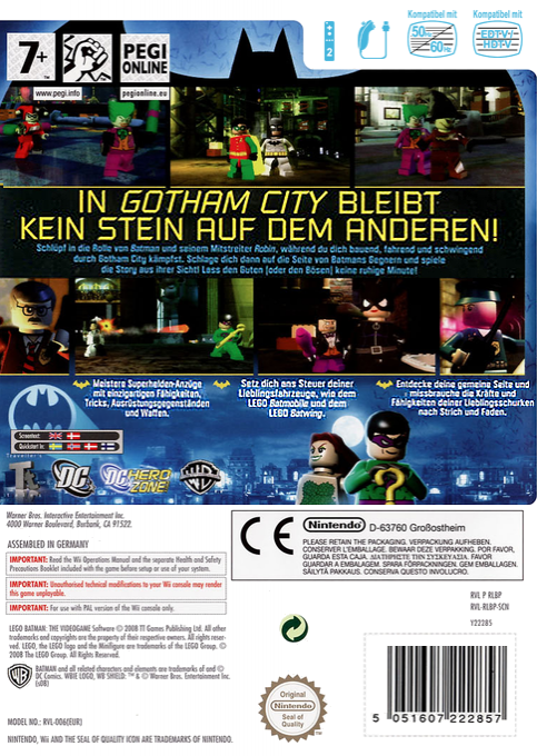 LEGO Batman : Le Jeu Vidéo dos