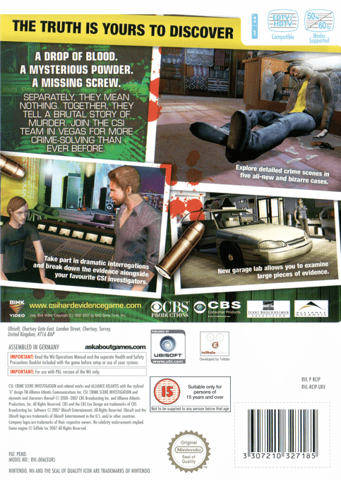 Les Experts : Morts Programmées - Dos