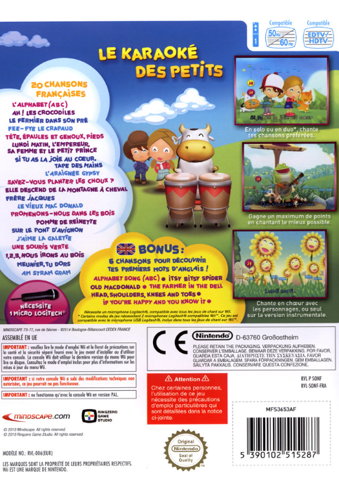 Mon Premier Karaoké - Dos