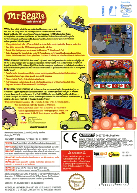 Mr Bean : Total Délire sur Wii - Dos