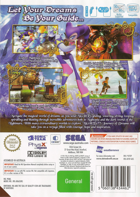 NiGHTS : Journey of Dreams - Dos