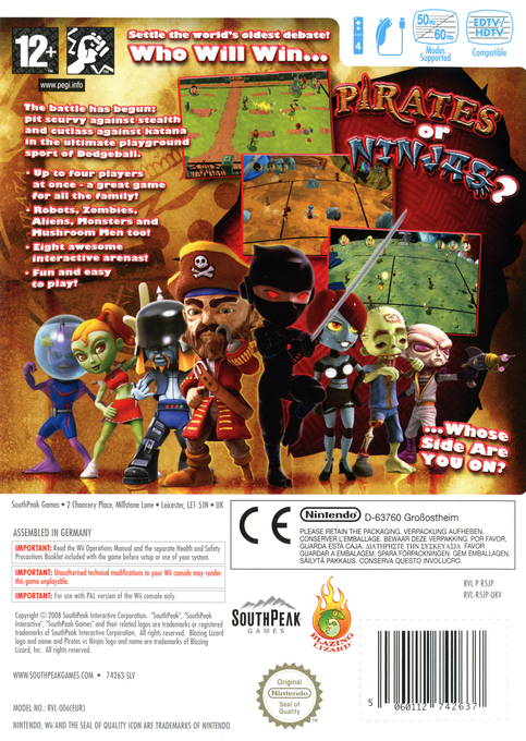 Pirates Vs Ninjas Dodgeball - Dos