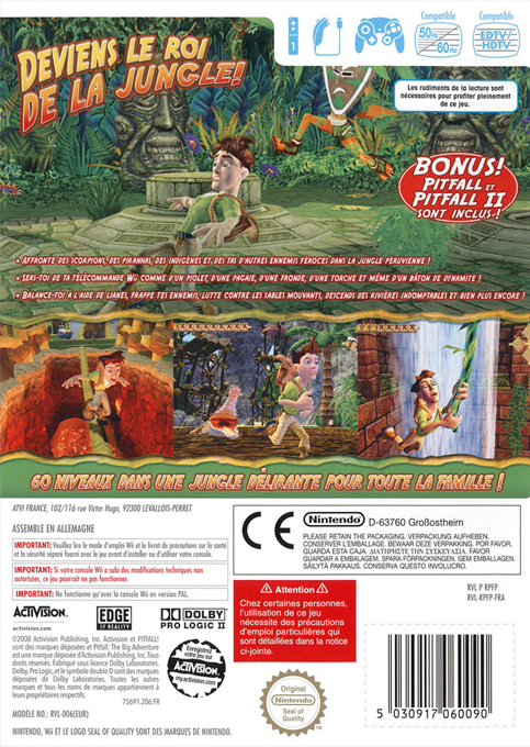 Pitfall : La Grande Aventure - Dos