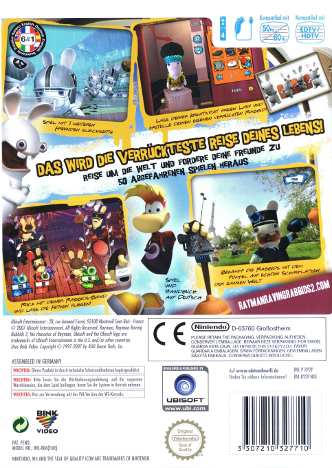 Rayman Contre les Lapins Encore plus Crétins - Dos