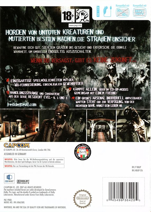 Resident Evil : The Umbrella Chronicles - Dos