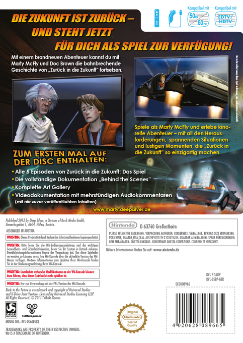 Retour vers le Futur : Le Jeu - Dos