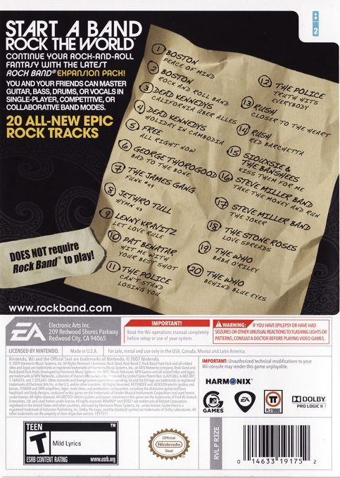 Rock Band : Classic Rock Track Pack - Dos