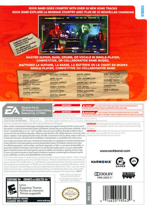 Rock Band :  Country Track Pack 2 dos