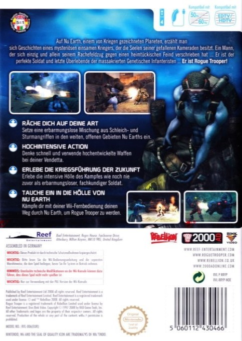 Rogue Trooper : Quartz Zone Massacre - Dos