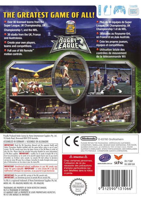 Rugby League 3 - Dos