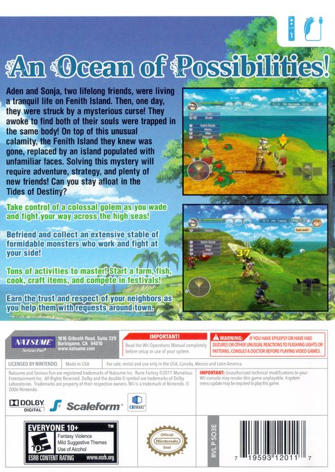 Rune Factory: Tides of Destiny dos