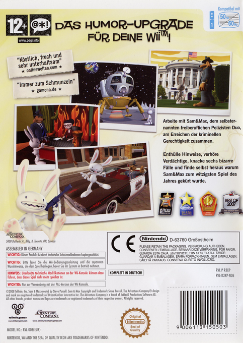 Sam & Max : Saison 1 - Dos