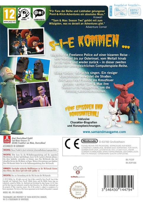 Sam & Max : Saison 2 : Au-Delà du Temps et de l'Espace - Dos