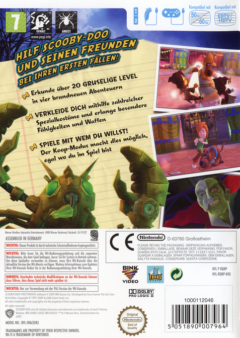 Scooby-Doo! Opération Chocottes - Dos