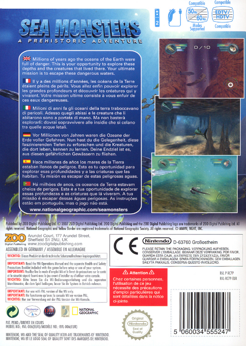 Sea Monsters : A Prehistoric Adventure - Dos